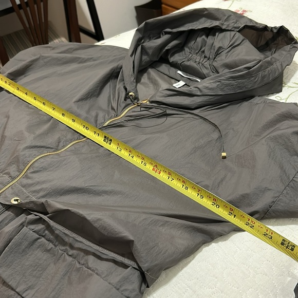 Moncler Drawstring Waist Technical Windbreaker Jacket Medium Brown Gold Hoodie - Picture 12 of 17